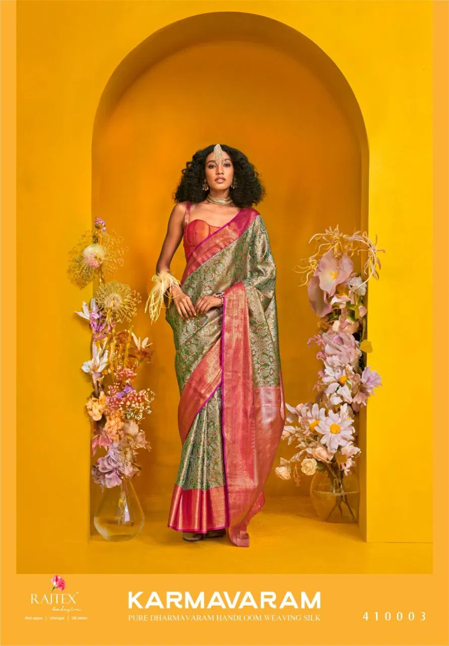 Rajtex Karmavaram Handloom Dharmavaram Silk Weaving Fancy Sarees